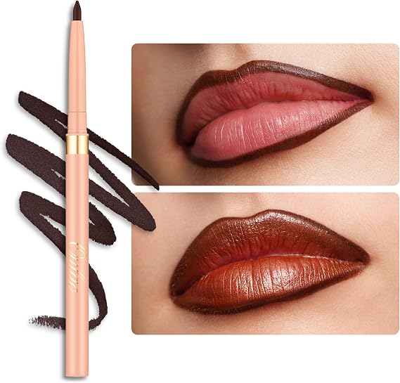 OULAC Matte Brown Lip Liner, Waterproof Lipliner Pencil Lasts 24H +, Highly Pigmented, Smooth and Smudge-proof Formula, Contour Your Lips, Vegan (03) Teddy