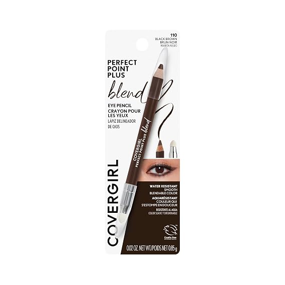 COVERGIRL Perfect Point Plus Blend Eye Pencil, Black Brown