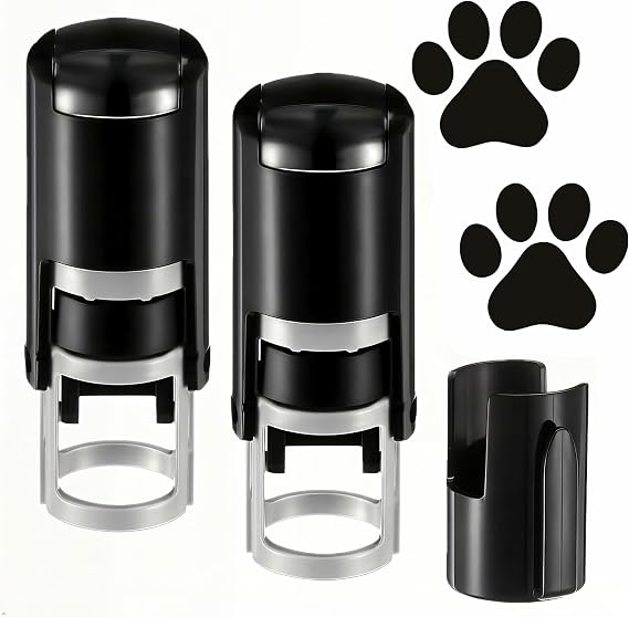 2 PCS Personalized Paw Print Stamp,Custom Worksheet Card Stamp,Personalized Custom More Than 2000 Times(2-Paw Print)