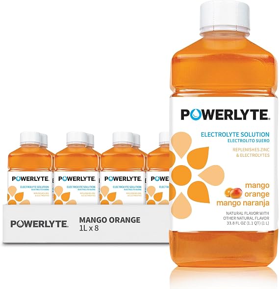 Sport Hydration Electrolyte Solution Drink for Rehydration | Mango Orange | 1 Liter | 8-Pack