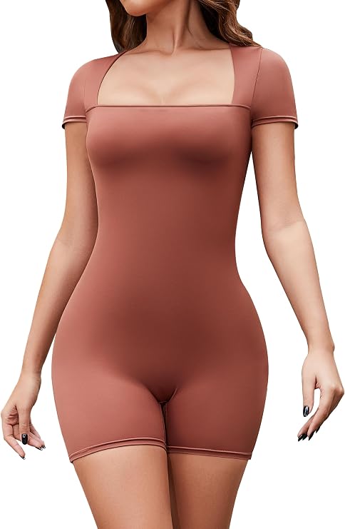 Betaven One Piece Short Jumpsuits for Women Athletic Workout Romper Sexy Hollow Sleeveless Yoga Bodycon