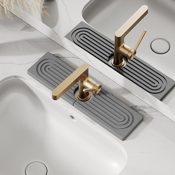 Stone Faucet Mat for Kitchen Sink, Diatomite, Quick Dry Water Absorbing