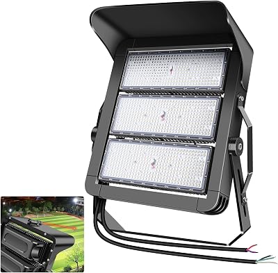 ledmo 750W Dimmable LED High Mast Stadium Light, Outdoor 90000LM Super Bright Floodlight Commercial 100-277V 5000K Daylight IP66 Adjustable Waterproof Arena Lighting for Sport Court
