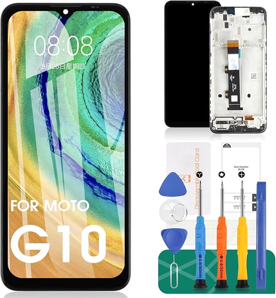 for Moto G10 Screen Replacement for Motorola Moto G10 LCD Screen Repair for Moto XT2127 XT2127-2 Touch Screen Digitizer Display Replacment Assembly with Frame