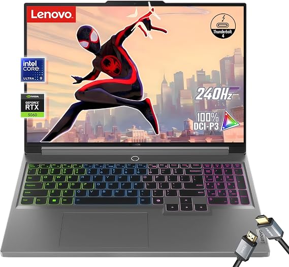 Lenovo Legion 5i 16" Gaming Laptop - Intel Core Ultra 9 275HX - GeForce RTX 5060 - WQXGA (2560x1600) - Windows 11 Pro-W/HDMI Cable (64GB RAM | 1TB PCIe SSD+pro)
