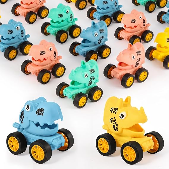 Mctuoba 18 Pcs Dinosaur Toy Pull Back Cars Party Favors for Kids Toddlers, Pinata Goodie Bag Stuffers for Birthday Party, Classroom Prizes Easter Egg Fillers Mini Vehicles Toys Bulk for Boys Girls
