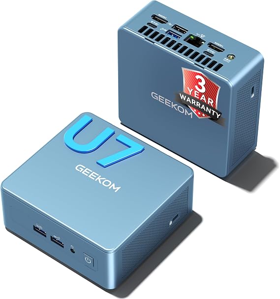 GEEKOM Ultra Power IT13 2026 Mini PC, Intel Core Ultra 7 356H Mini Computer | DDR5 32GB RAM & 1TB SSD, 2 USB4 , Quad Display, WIFI 7 & BT5.4 , Dual HDMI for Editing/Graphic Design/Gaming