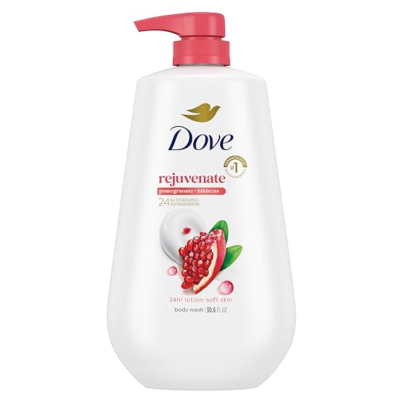 Dove 24hr Lotion Body Wash Rejuvenate Pomegranate & Hibiscus, 30.6 oz | Hydrating body wash with MicroMoisture and an uplifting scent