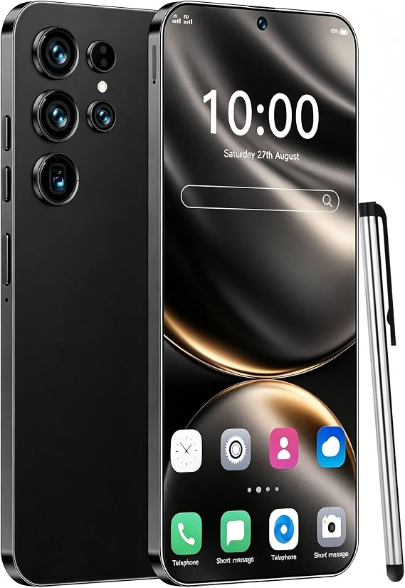 C24 Unlocked Smart Phone 128GB+4GB Unlocked Android Phones, 6.3" FHD Cell Phone, 6800mAh Battery, Android 13, 5G Dual SIM/Face ID/GPS, Works with T-Mobile, AT&T (Starlight Black)