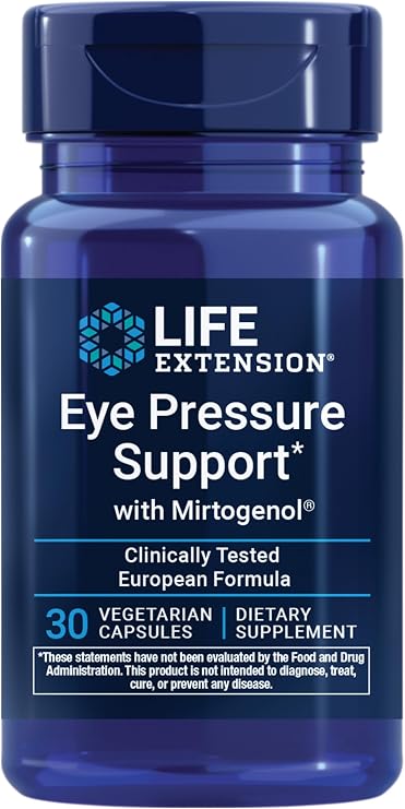 Life Extension Eye Pressure Support with Mirtogenol, 30 Capsules | Eye Health Supplement for Healthy Eye Pressure, with French Maritime Pine Bark, Gluten-Free, Non-GMO & Vegetarian