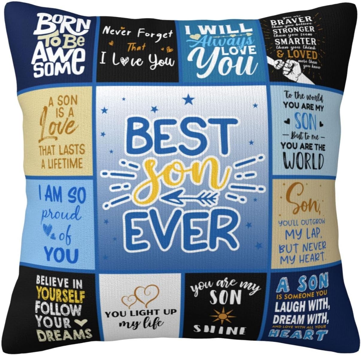 Gifts for Son - Best Son Gift from Mom Dad - Birthday Gifts for Sons Adult - to My Sons Gift for Him Christmas - Grown Present Ideas Throw Pillow Cover 18X 18"