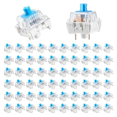 Leezmark 60 Pcs Mechanical Keyboard Switches, 3-Pin Key Switches Keyboard Clickers for 3D Prints Fidget, Replacement Keys for Most Gaming Mechanical Keyboards