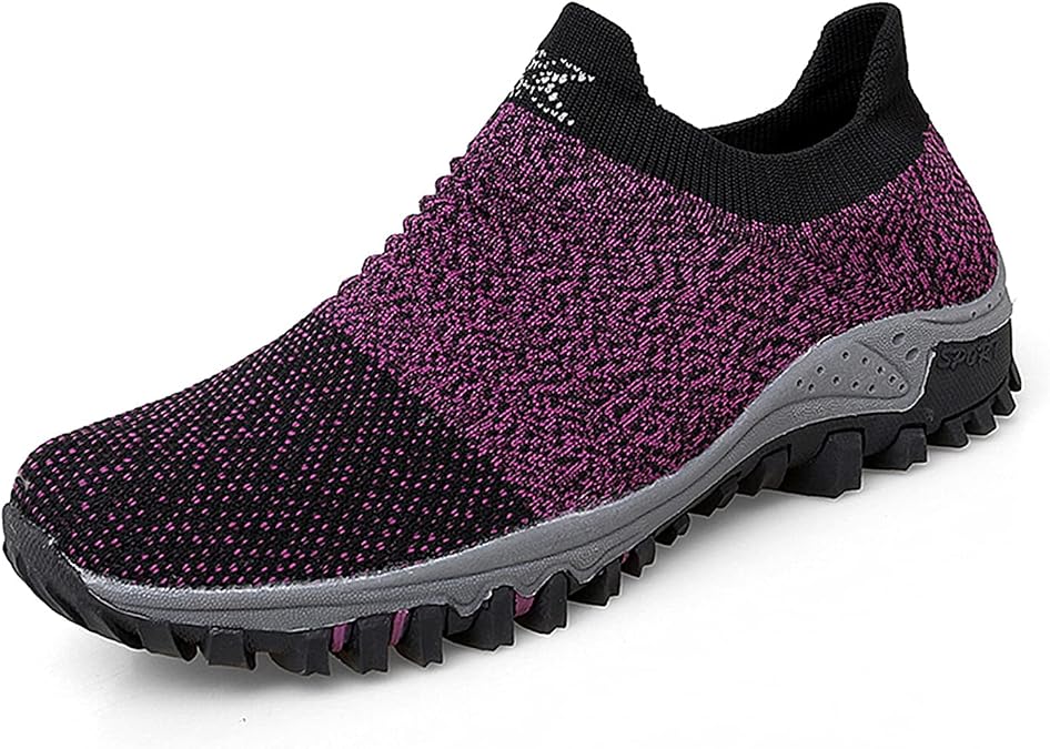 varskarc Women's Walking Shoes Slip on Sock Sneakers Non-Slip Breathe Running Shoes Lightweight Comfortable Casual Athletic Shoes