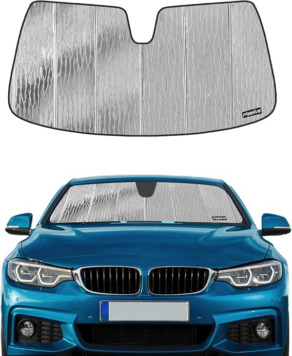 Windshield Sun Shade for BMW 4 Series Coupe & M4 (F32/F82) 2014-2020, Fits 428i 430i 435i 440i M4, Reversible Silver/Black