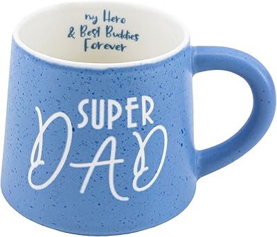 COLLECTIVE HOME - Coffee Mug, Family Ceramic Tea Cup, Funny Gift for Mothers DayFathers Day, 16 oz, Dishwasher and Microwave Safe, SUPER DAD