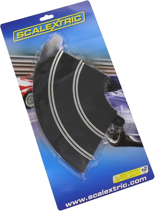 Scalextric C8201 Radius 1 Hairpin Curve 90 degree x2 1:32 Scale Accessory, Black