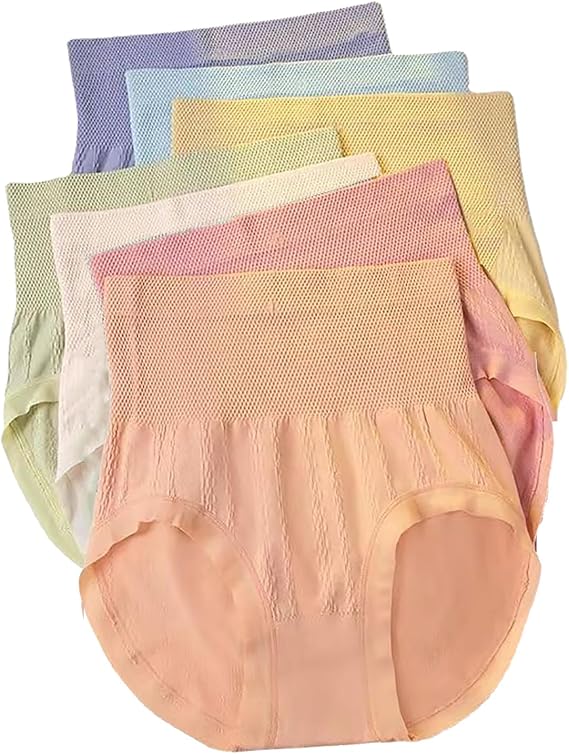 High Waisted Tummy Tuck Hip Lifting No Trace Panties, Seamless Comfort Cotton Underwear for Women