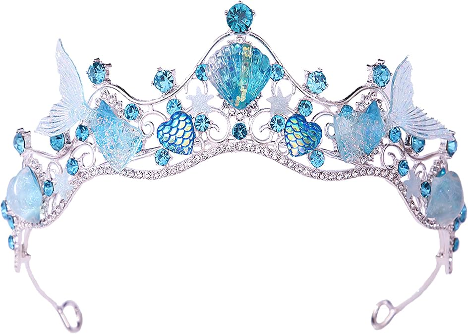 Mermaid Crown Sea Star Headband - Glitter Ocean Princess Headpiece | for Birthday Party Headwear Accessories