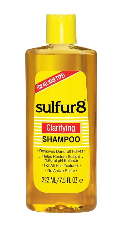 SULFUR8 Clarifying Shampoo 7.5 fl oz Removes Dandruff Flakes, Restores Scalp pH Balance, Cleansing Formula for All Hair Types, No Active Sulfur