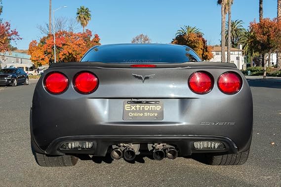 for 2005-2013 Chevrolet Corvette C6 All Models | ZR1 Style ABS Plastic Rear Trunk Lid Wing Spoiler with Hardware Included (Matte Black)