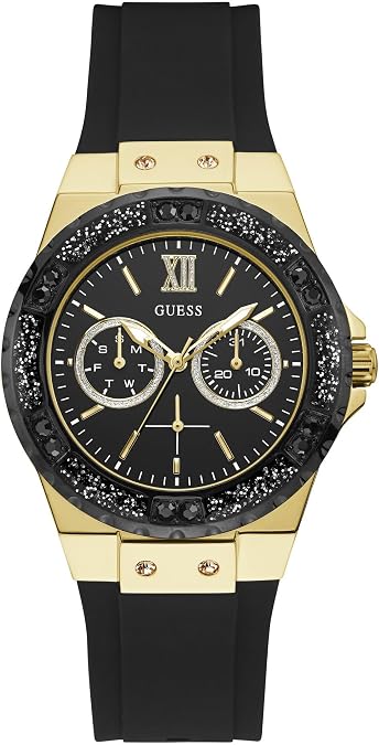 Guess Women's Stainless Steel + Stain Resistant Silicone Watch