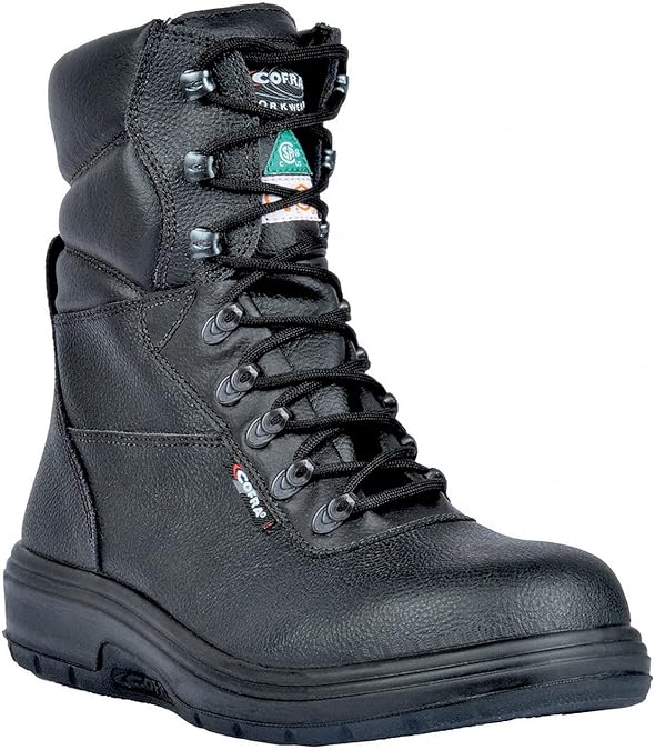 COFRA Leather Work Boot - US ROAD Treadless Asphalt Boots with Composite Safety Toe & Heat Defender Nitrile Rubber Outsole - 26720-CM0.W13