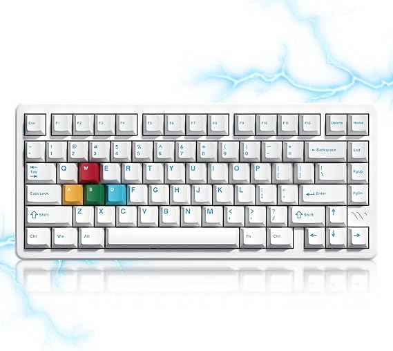 Womier SK75 TMR Keyboard Gaming 75% Hall Effec,Wireless Mechanical Keyboard | Rapid Trigger Custom Magnetic Switches Keyboards with 8000 Hz Hot Swap, BT/2.4G/USB-C for Mac Windows Linux,White-Aluminum