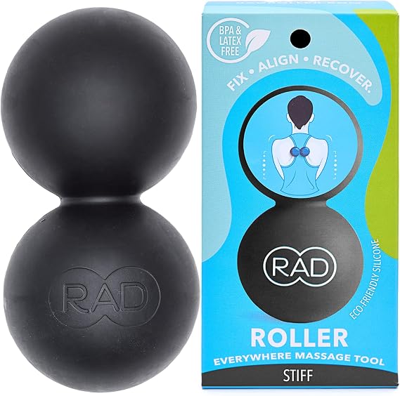 RAD Roller I Myofascial Release Tools I Medium Density I Self Massage Mobility and Recovery (Black)