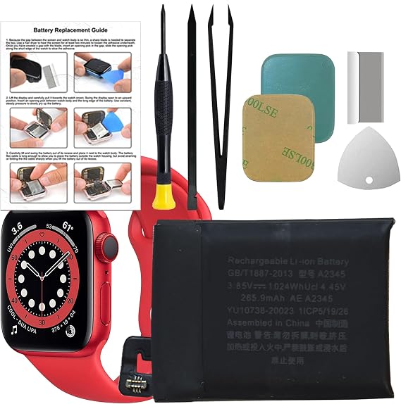 New Battery Replacement A2345 Compatible with Apple Watch Series 6th 40mm, with Instruction & Tools