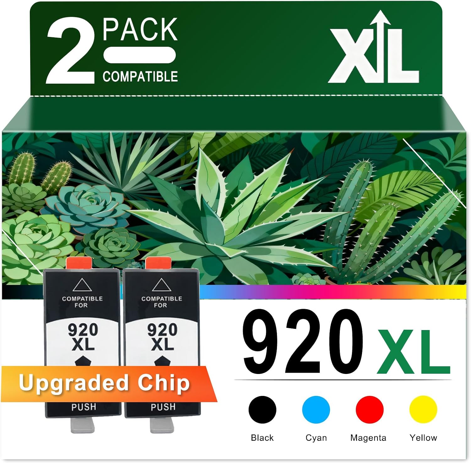 for HP 920 XL CD975AEインク対応の920XLインクカートリッジ、Officejet 6000 6500 6500ワイヤレス 6500A 7000 7500 7500Aプリンター用インク 2Black