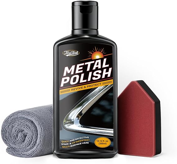 toretark Multi-Purpose Metal Polish, Multi-Action Formula Cleans, Restores and Protects, Safe for Aluminum, Stainless Steel and Chrome Surfaces, 10.14 fl oz