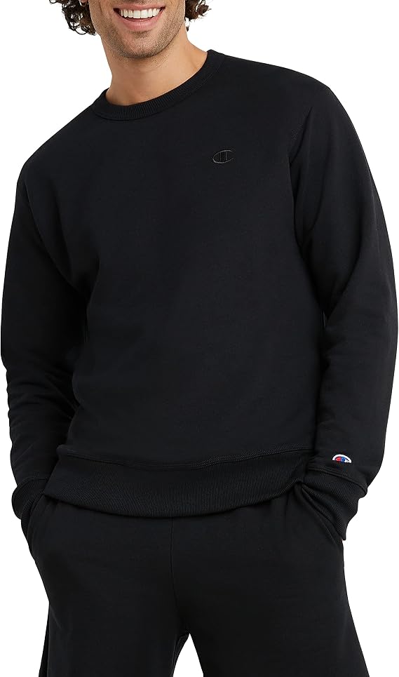Champion Men's Men's Crewneck Fleece Sweatshirt, Standard Fit, Midweight, C Logo, Available in Regular and Big & Tall