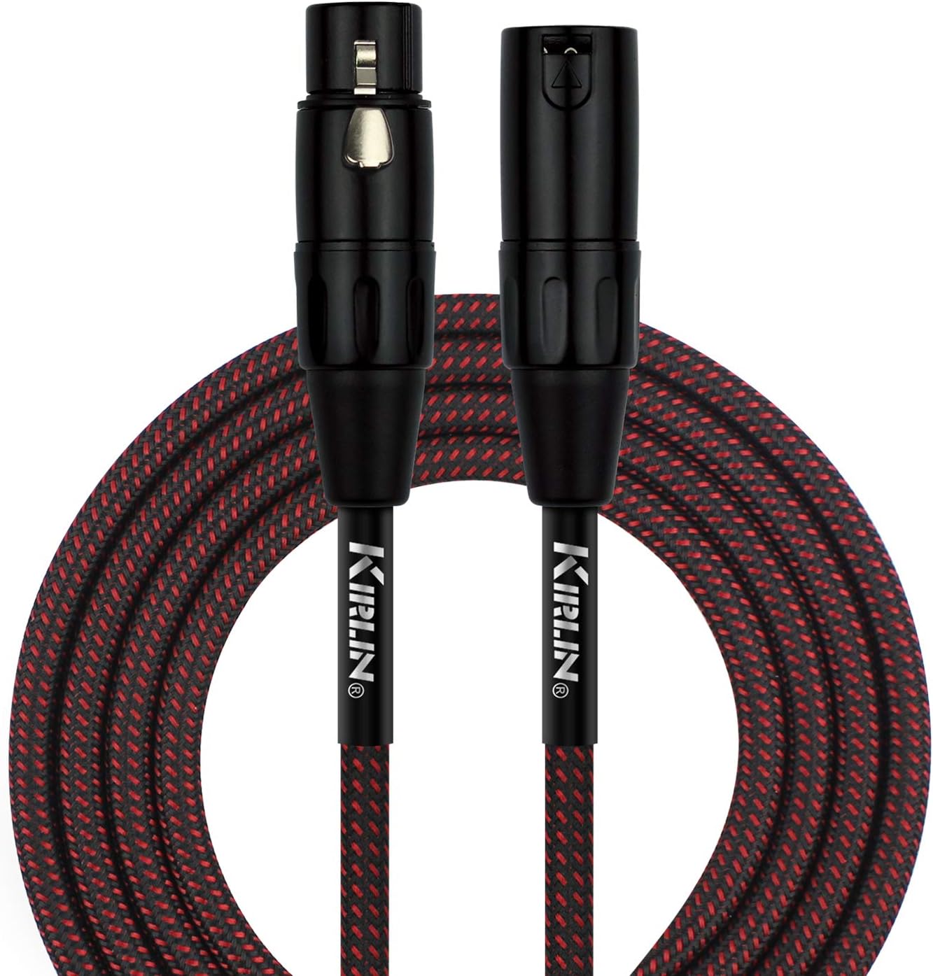 KIRLIN Cable Microphone Cable, BlackRed, 10ft MFMW-270-10FTBR