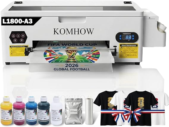DTF Printer - L1800 A3 DTF Transfer Printing Machine, Direct to Film Printer with Security Software, DIY Print for Clothing and Multiple Fabrics