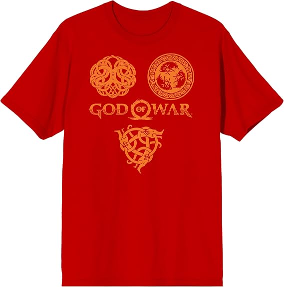 God of War Triptych Men's Red Short Sleeve T-Shirt