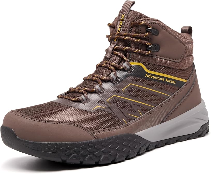Men's Waterproof Hiking Boots - Trekking Shoes for Men, Outdoor Camping Mountaineering Backpacking Boots, All Terrain Hiking Trail Shoes