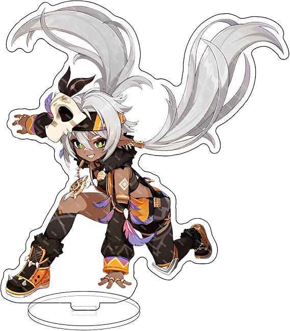 Rainteam Anime Natlan Characters Acrylic Stand Figure,Colorful and Exquisite Character Design for Game Fans' Collection (Lansan)