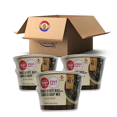 CJ Korean Traditional HANSIK CUPBANCUPBAP Variety Assortment [CJ CUPBAN] Jjajang, Kimchi, Soybean, Vege Bibimbap, Soft Tofu, Seaweed, Yellow Curry, Bean Sprout Soup. Seaweed Soup Bap 3 Packs