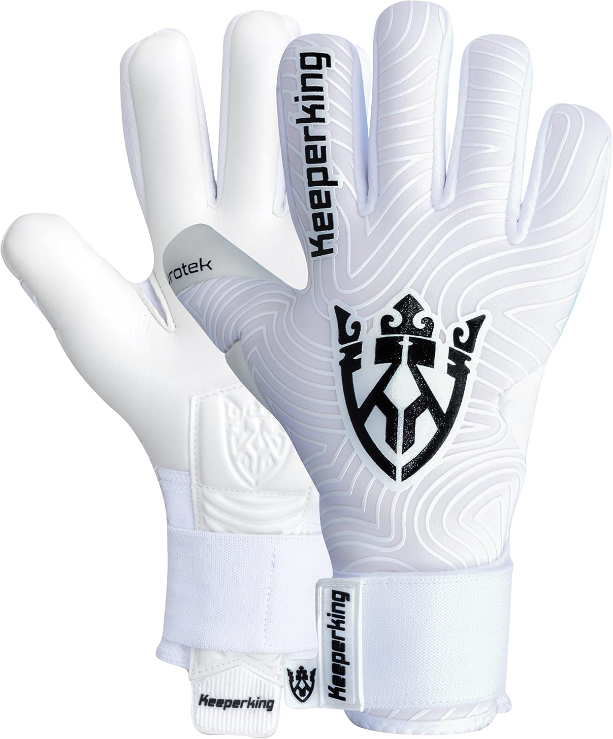 Keeperking Professional Soccer Goalie Gloves Kids, Boys, Youth, Adult, Men- Football Goalkeeper Glove Strong grip palm protection Giga latex 4mm Double elastic Wrist with Negative cut, SlimSize 6-11
