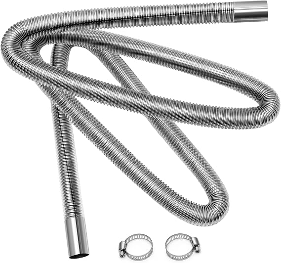 Diesel Heater Exhaust Pipe, 1 Inch Heater Exhaust Pipe Generator Exhaust Extension Stainless Steel Exhaust Pipe Parking Air Heater Fuel Tank Diesel Gas Vent Hose 200cm/78.7Inch Length