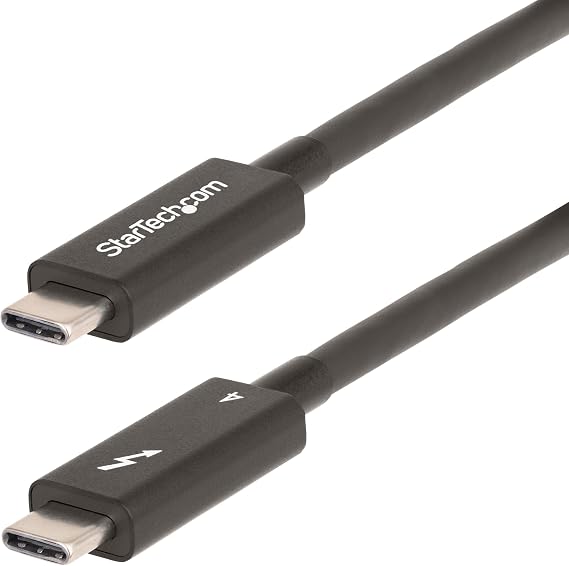 6ft (2m) Active Thunderbolt 4 Cable - 40Gbps - 100W PD - 4K/8K Video - Thunderbolt Cable - Compatible w/USB4/DP Alt Mode, Thunderbolt 3, USB 3.2/Type-C (A40G2MB-TB4-CABLE)