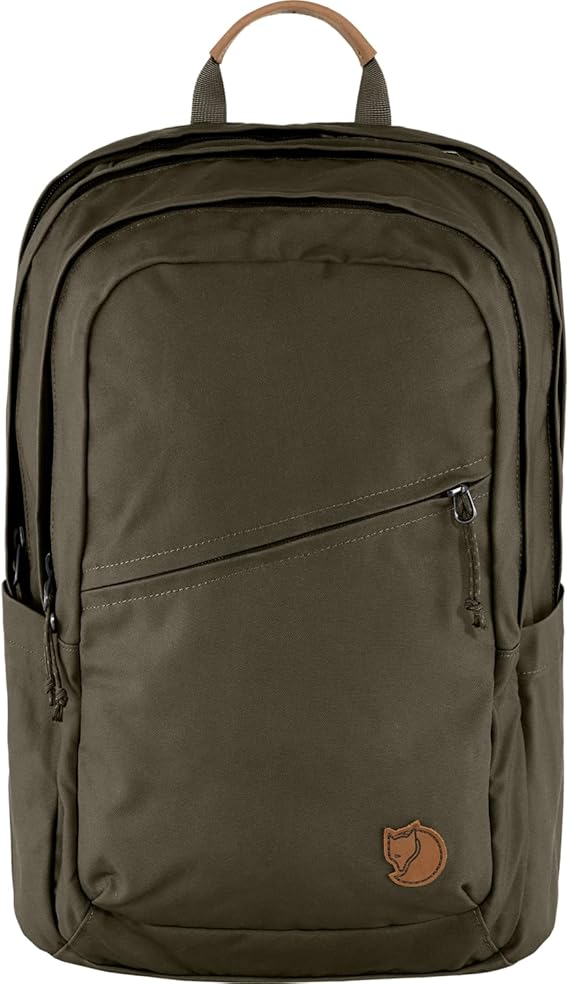 Fjallraven Raven 28 Backpack - Multi-Pocket Organization, Padded Support, Durable Fabric - Commuting, Travel, Dark Olive