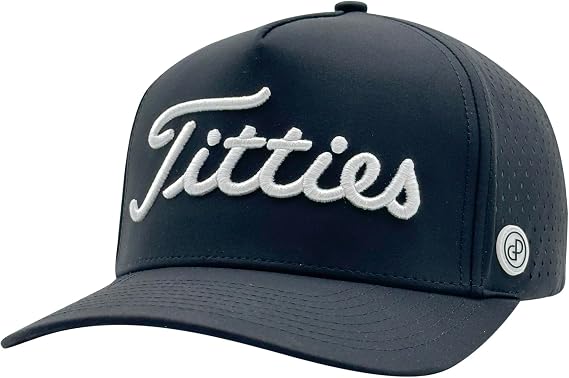 Power Golf GP Performance Golf Hat Snapback with Breathable Laserholes Original Titties Golf Hat with Adjustable Strapback