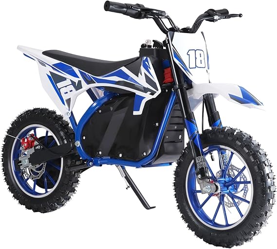 YOXIER Electric Dirt Bike,Kids Motorcycle,36V 350W Off-Road Electric Motorcycle Up to 25 MPH with Brake,45 Mins Long-Range Motorcycle with Leather Seat & 10 Inch Air-Filled Tires for Kids Ages 8-14 B