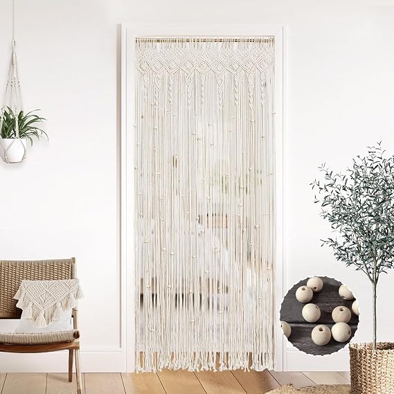 Lino Rosa Door Curtain for Doorway