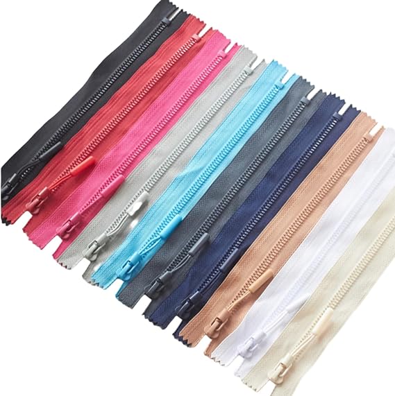 Wonesifee 10Pcs Plastic Resin Zippers#5 Close-end Non-Separating Zippers