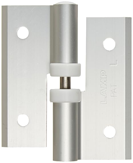 Sugatsune HG-CV65NL Clean Room Lift Off Hinge with Holes and Bushing, Anodized Aluminum, Left Handed, 65mm Leaf Height, 60mm Open Width