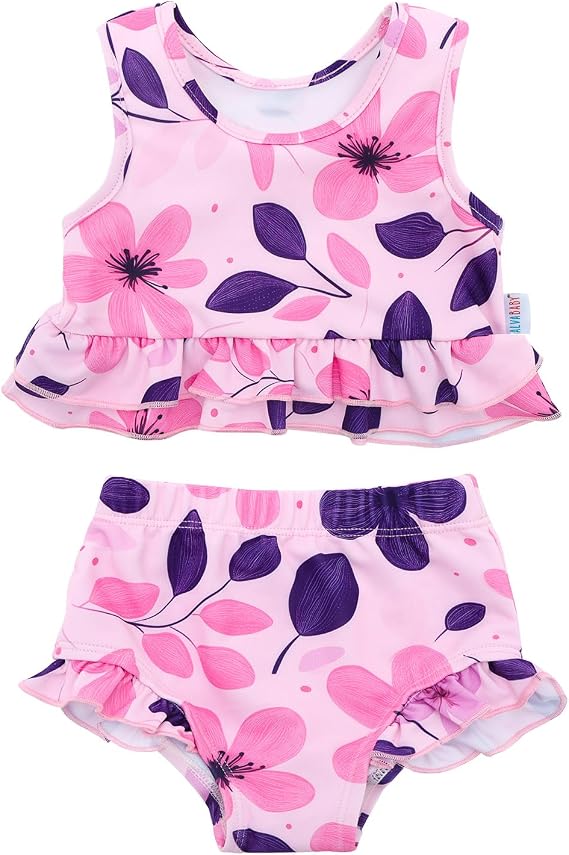 ALVA Baby Girls' Bikini Sets, Toddler Swimsuit,Reusable Tankini Swimwear