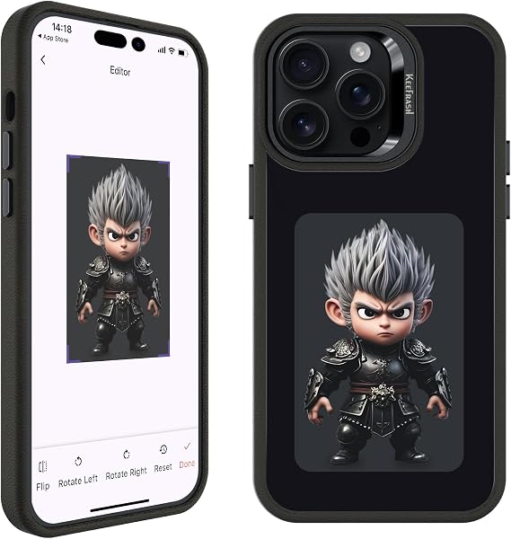 Smart Ink Phone Case for iPhone 15 Pro-4.0" HD Four Color E Ink Screen with NFC Transfer,DIY Photo Display Digital Phone Case,Custom Phone Protective Case,Anti-Drop Water-Resistant