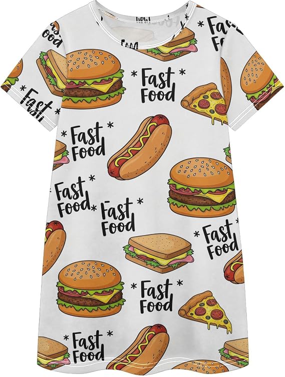 Girls Summer Dress Cotton Short Sleeve Toddler Girl Princess Dresses Kids Casual Daily Wear 2-8 Years